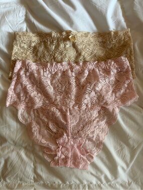 🆕 2Pc La Vie En Rose Lace Bikini Set - Pink & Nude